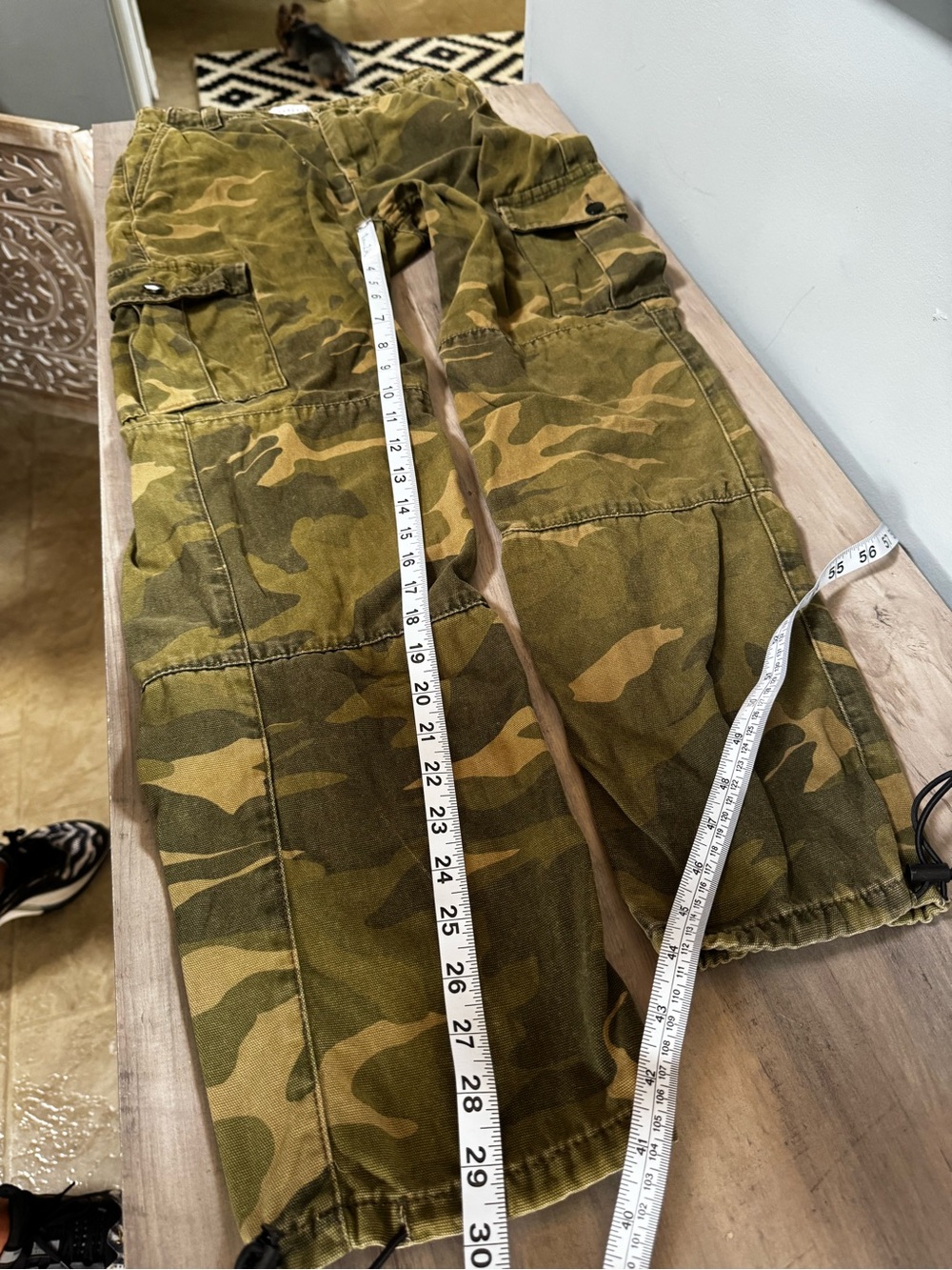 Topshop Olive Camo Straight-Leg Cargo Jeans - Picture 10 of 12